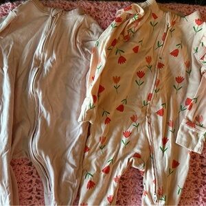 Floral and Solid Baby Onesies